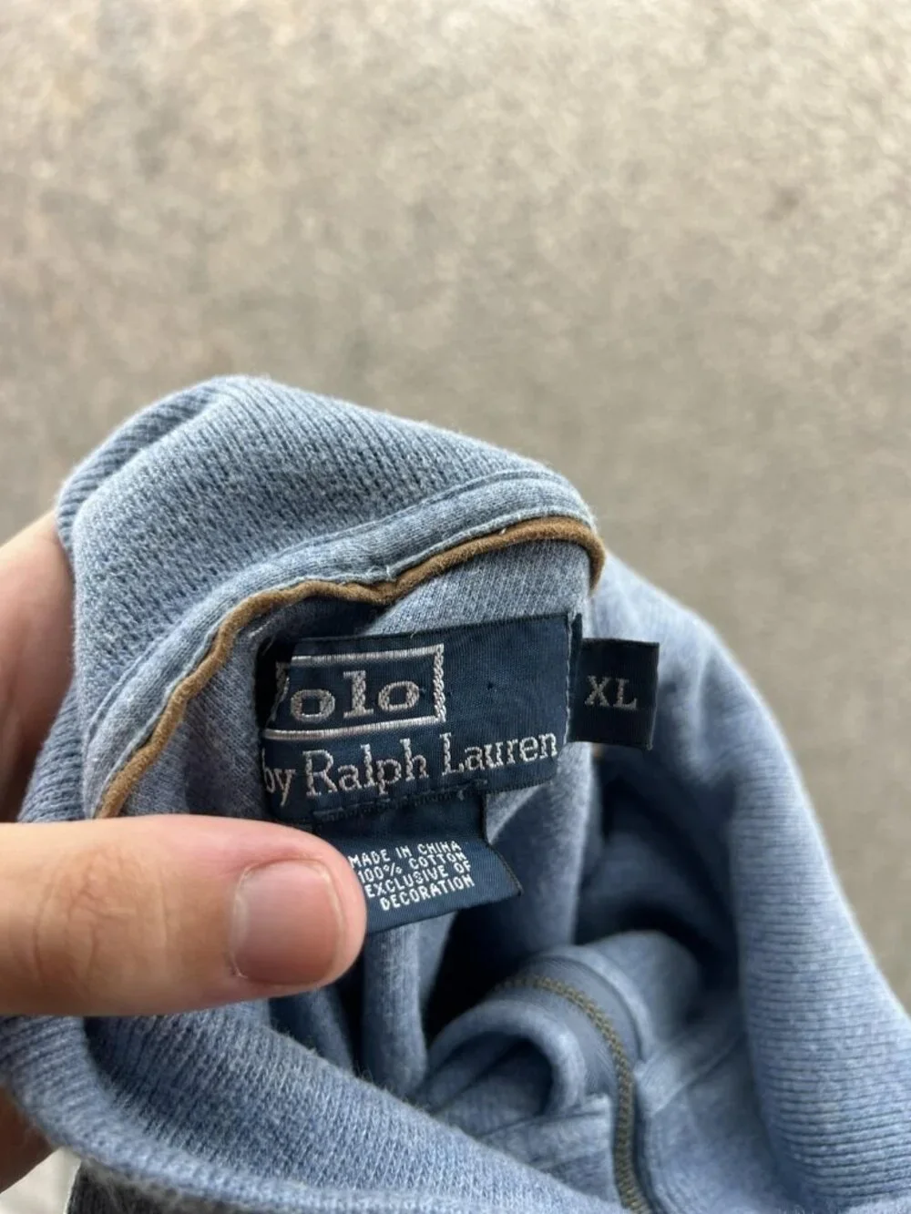 Polo Ralph Lauren Sweatshirt Mens XL Blue 1/4 Zip Knit Pullover Mock Neck Logo